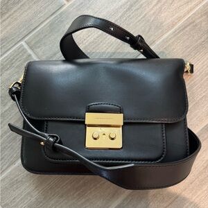 MK black leather purse